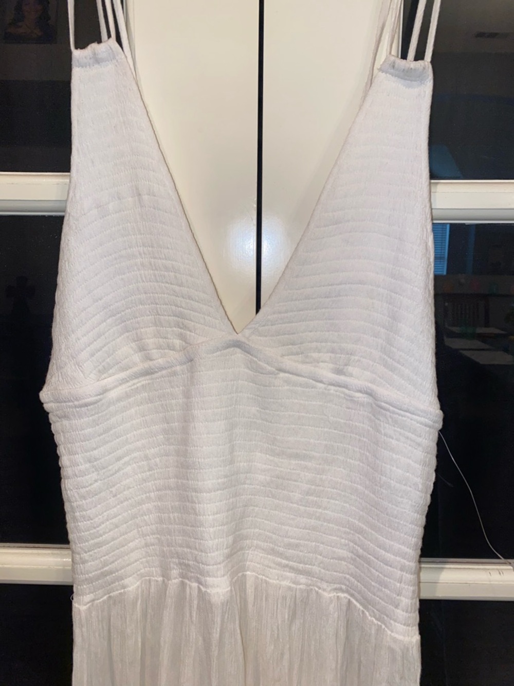 Free People Fun In The Sun White V-Neck Pleated Maxi Dress - Picture 3 of 12